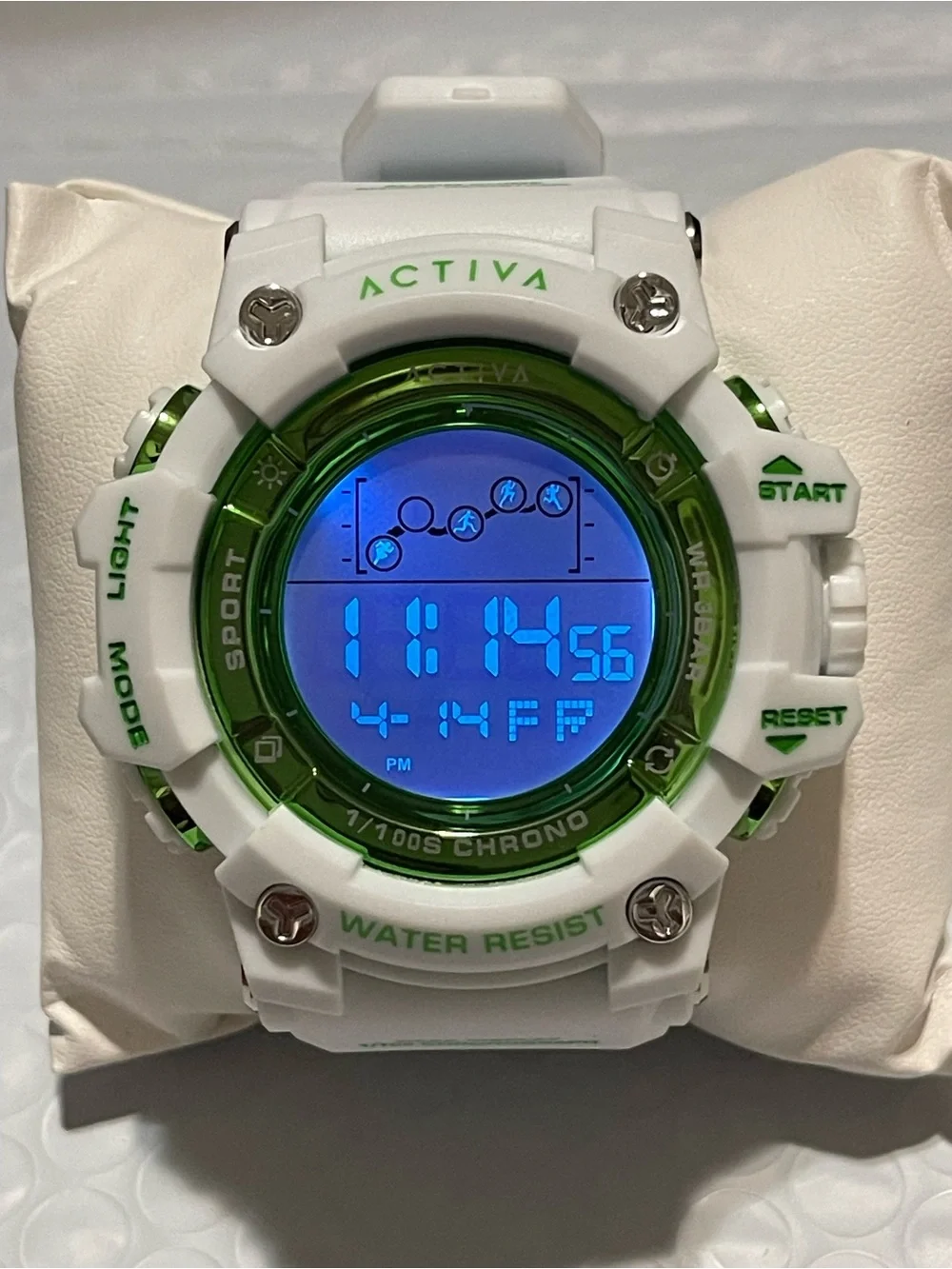 Activa Digital Essentials Unisex 50mm White and Green Tone Case new